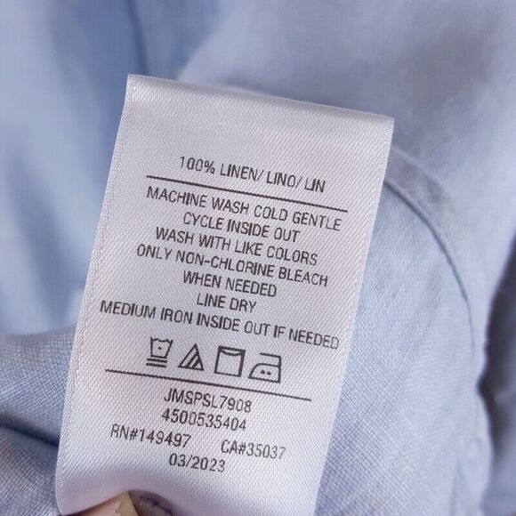 JOES Mens Shirt Small Blue Button Up Casual Pocket 100% Linen COOPER $168 - Picture 7 of 10